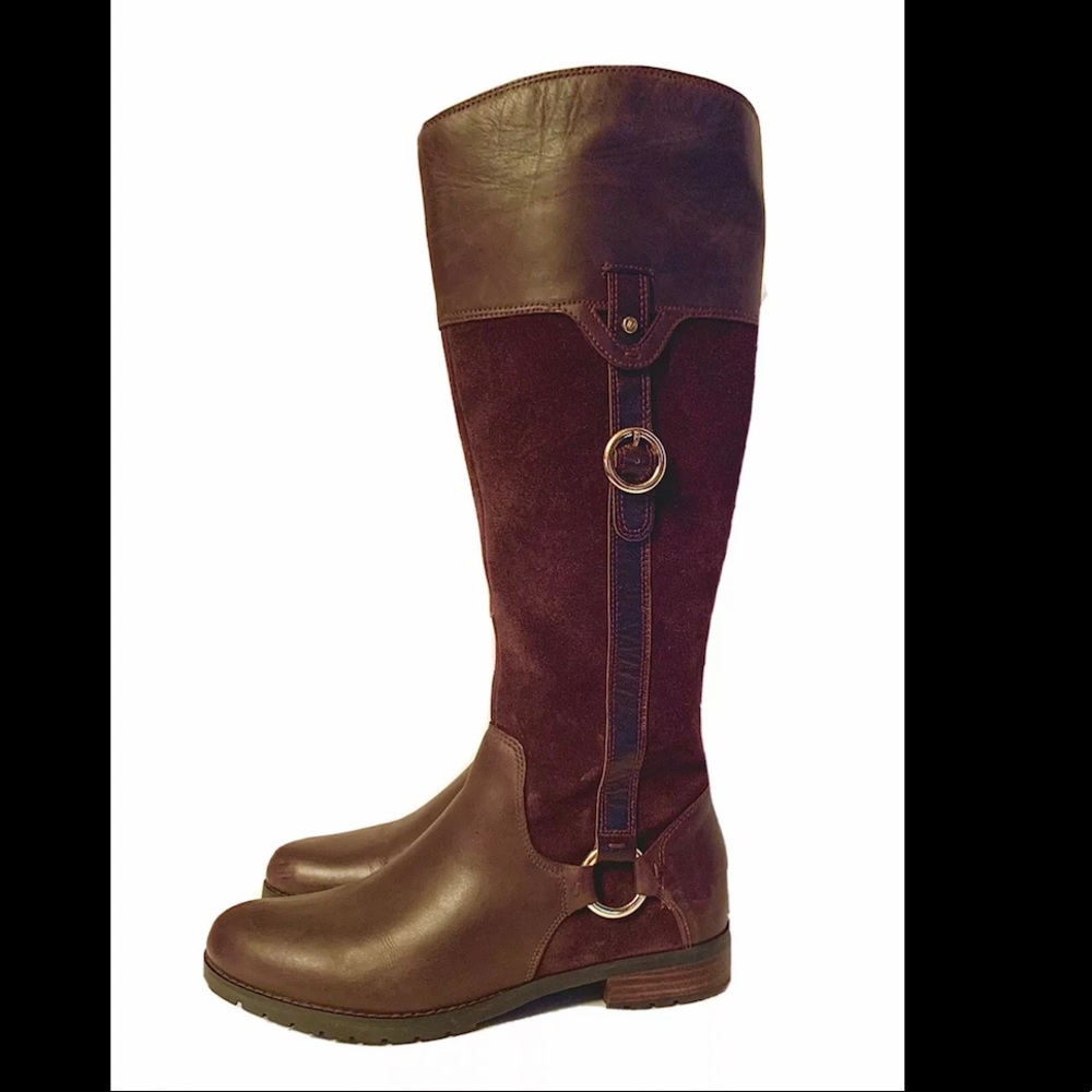 Rockport Brown Suede & Leather Riding Boots Size 8.5